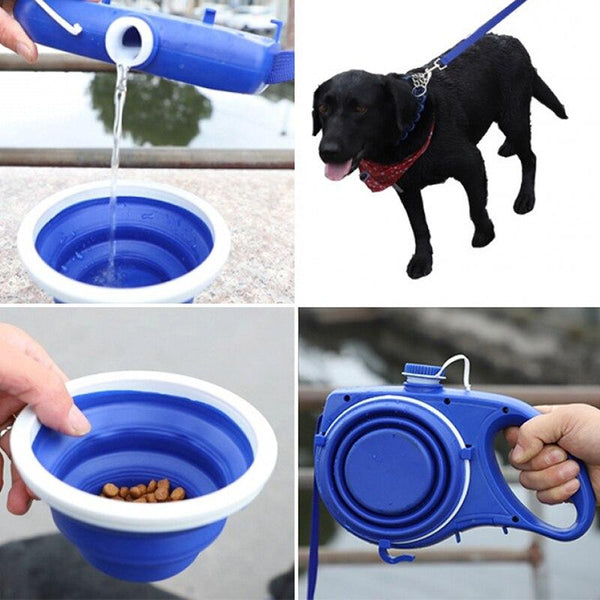 Dog Leash w/ Water & Food Dispenser