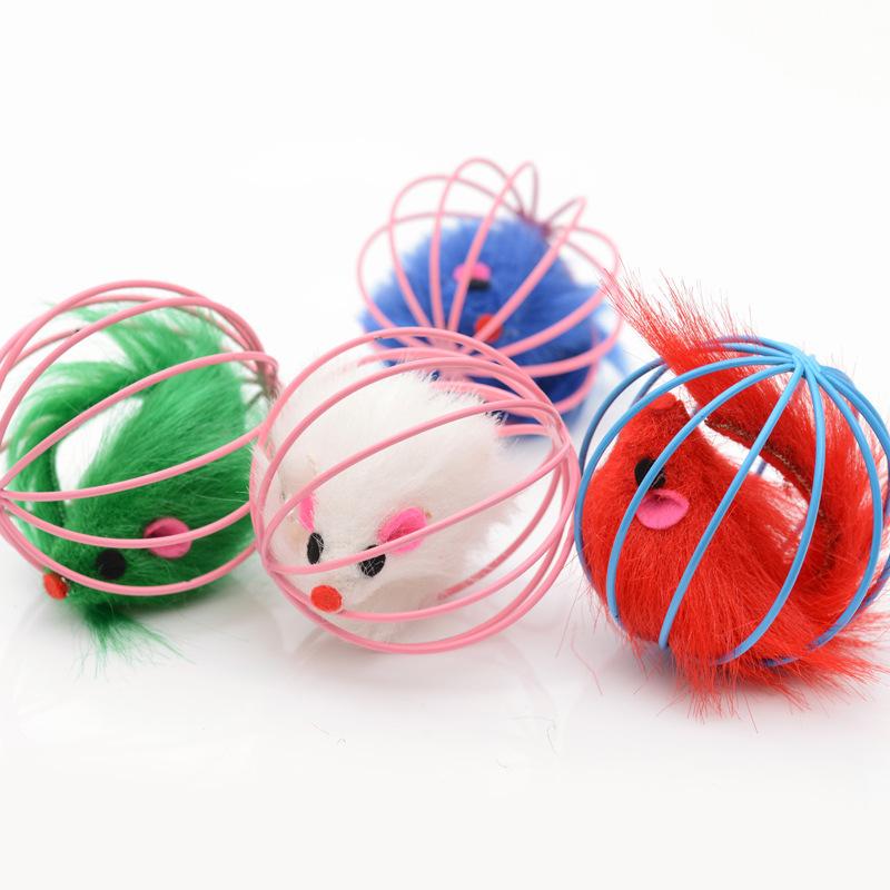 Wire cage mouse cat toy