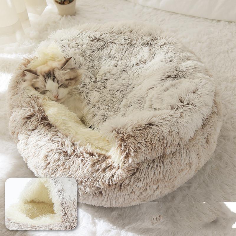 Pet Round Plush  2 In 1 Bed